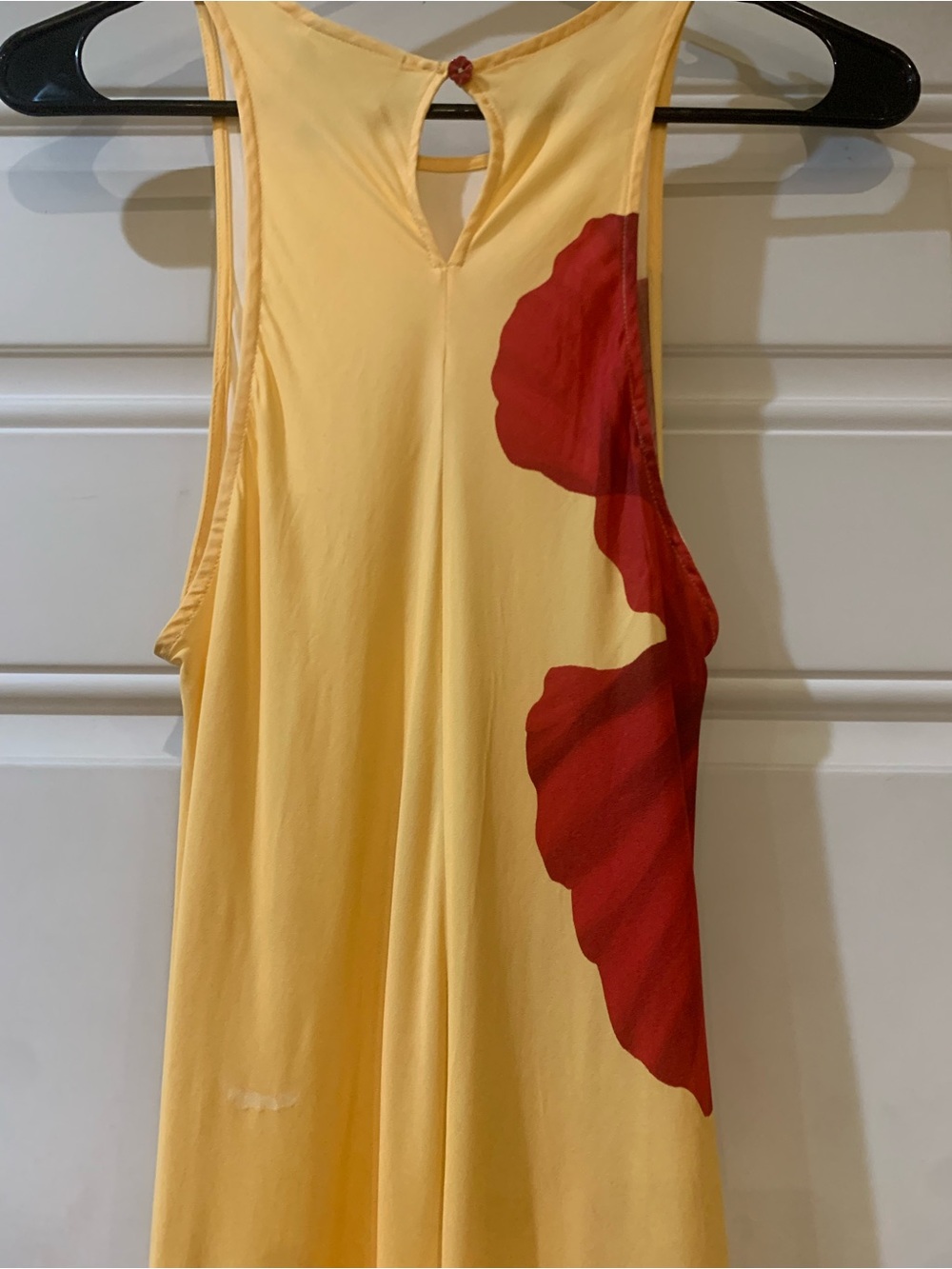 FARM Rio Yellow Maxi Dress with Red Floral Print Size Medium - Picture 6 of 9